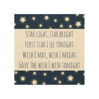 Star Light, Star Bright Baby Shower Nursery Wood Wall Art