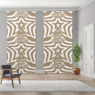 Star Light Taupe "God Is Love" Scripture Blackout Curtains