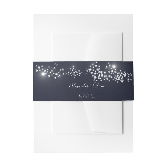 Star Light Wedding Invitation Belly Band (Front Example)