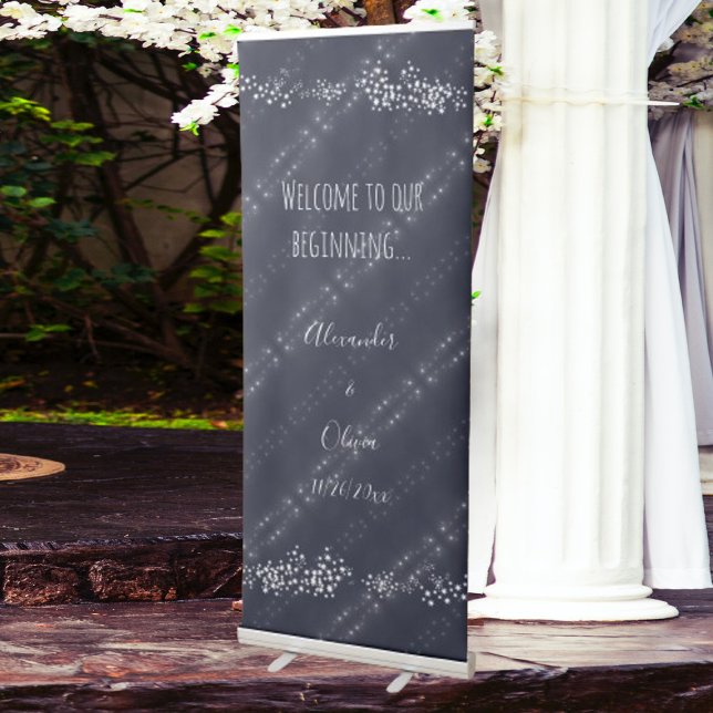 Star Light Wedding Retractable Banner (Star Light Wedding Welcome Banner)