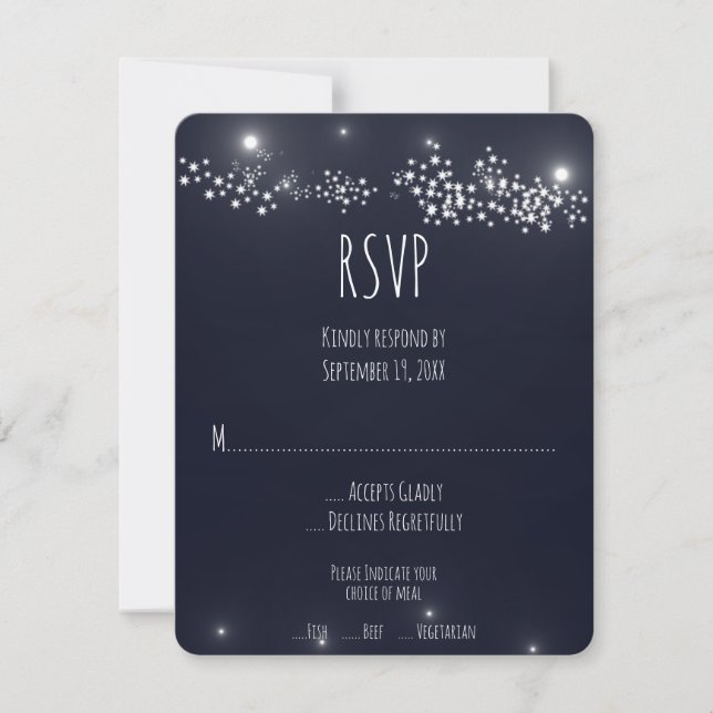 Star Light Wedding RSVP Card (Front)