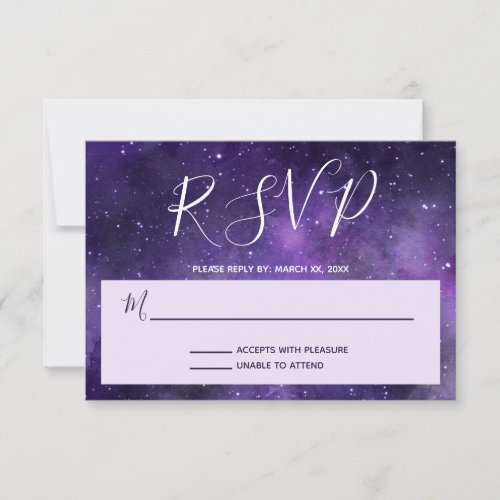 Star Light _ Wedding RSVP Response Card _ Purple