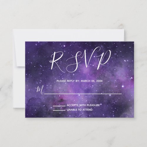 Star Light _ Wedding RSVP Response Card _ Purple