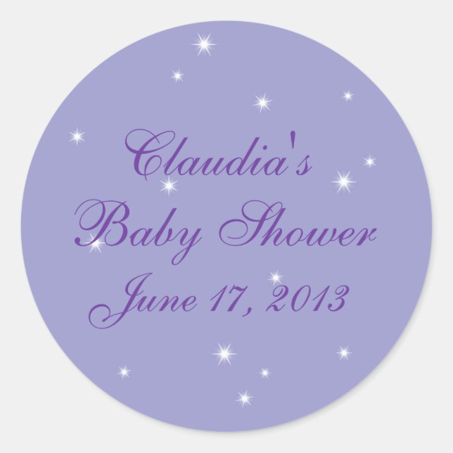 Star Lights Baby Shower Envelope Seal (Front)