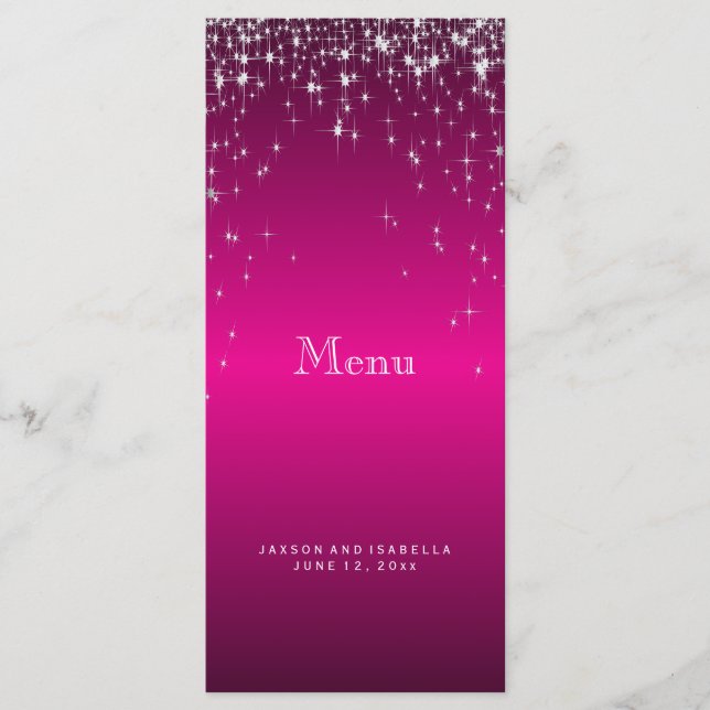 Star Lights in Hot Pink - Menu (Front)
