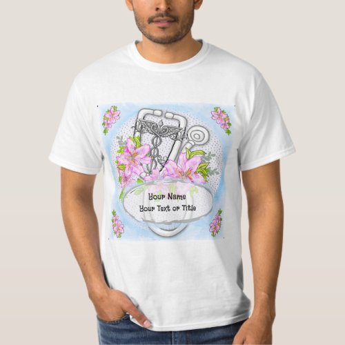 Star Lily Stethoscope Nurse  tshirt