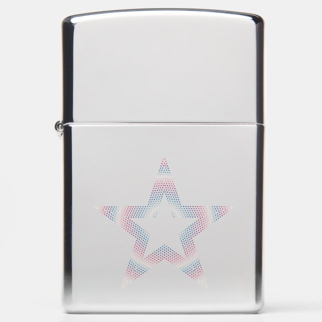 star logo on polished chrome zippo lighter (Front)
