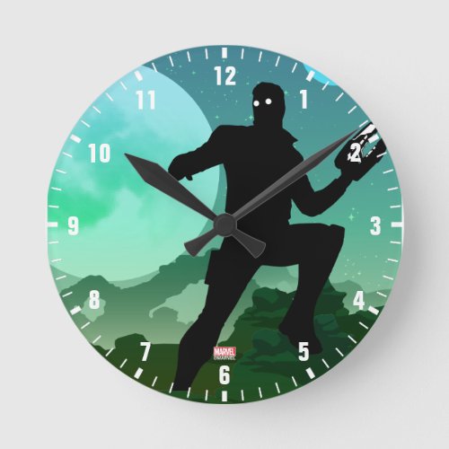 Star_Lord Heroic Silhouette Round Clock