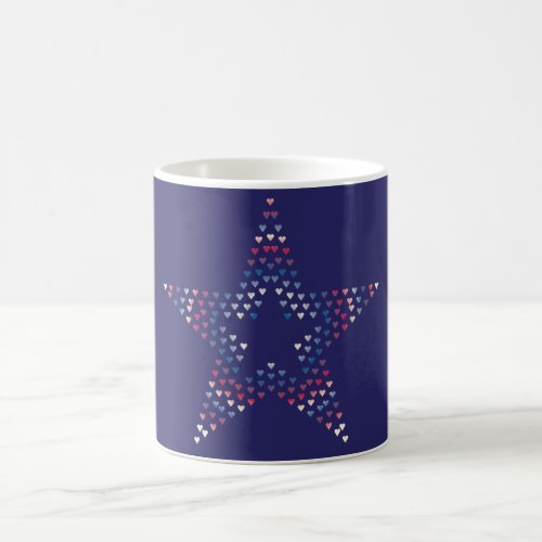 star made with  hearts on mug