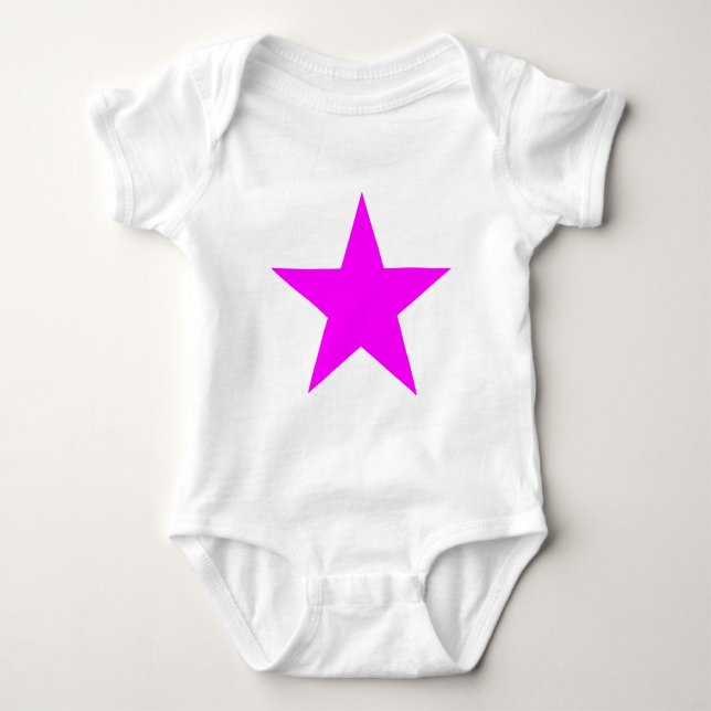 Star Magenta The MUSEUM Zazzle Gifts Baby Bodysuit (Front)