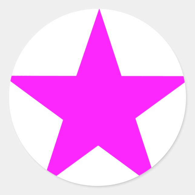 Star Magenta The MUSEUM Zazzle Gifts Classic Round Sticker (Front)