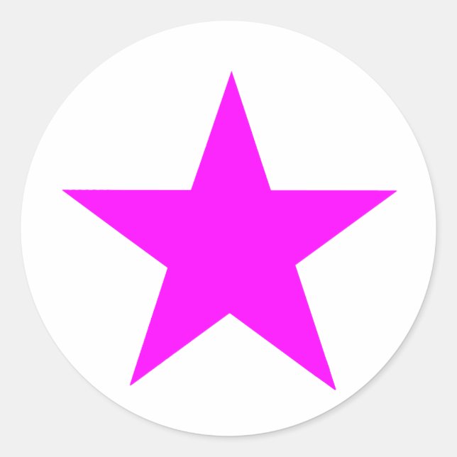 Star Magenta The MUSEUM Zazzle Gifts Classic Round Sticker (Front)
