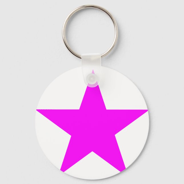 Star Magenta The MUSEUM Zazzle Gifts Keychain (Front)