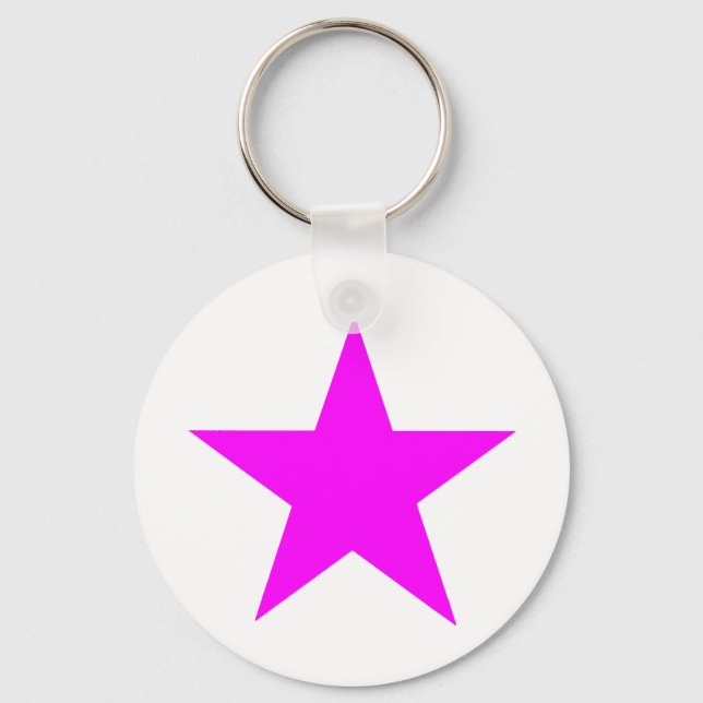Star Magenta The MUSEUM Zazzle Gifts Keychain (Front)