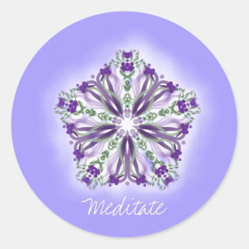  Star Mandala for Meditation Mindfulness Classic Round Sticker