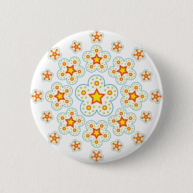 Star Mandala Pinback Button (Front)