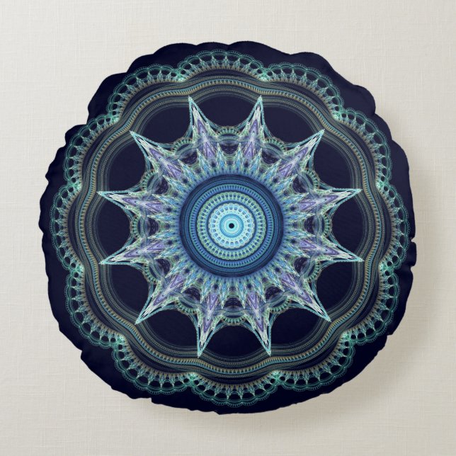 Star mandala round pillow (Front)