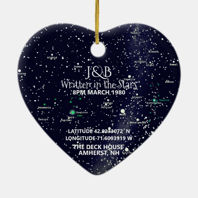 Star Map and Photo Ornament  (Back)