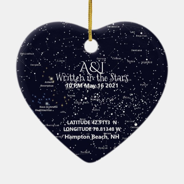 Star Map and Photo Ornament (Back)