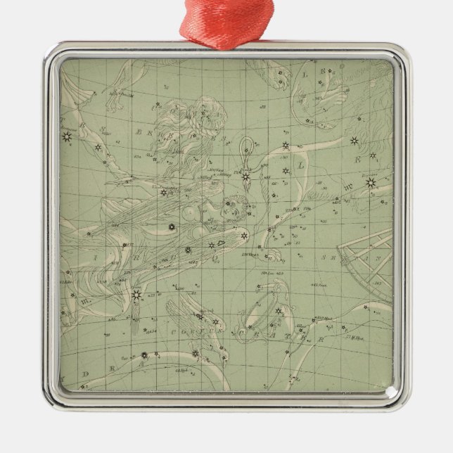 Star map metal ornament (Front)