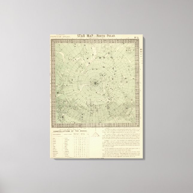 Star map of North polar region Canvas Print (Front)