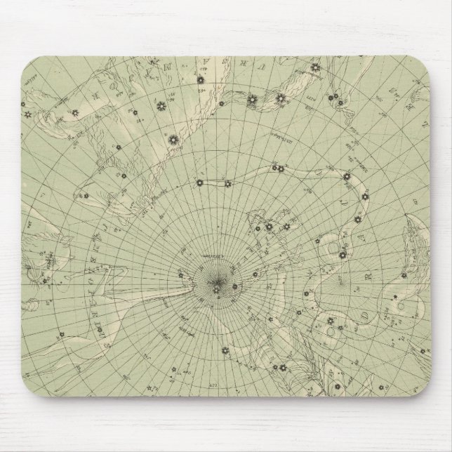 Star map of North polar region Mouse Pad (Front)