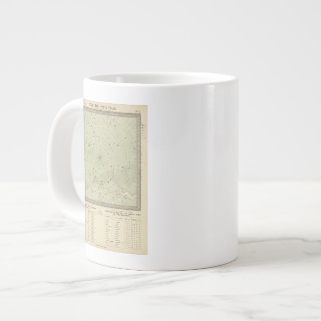 Star map of South polar region Large Coffee Mug (Front Left)