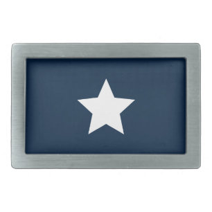 Star Mark Navy Blue Rectangle Belt Buckle