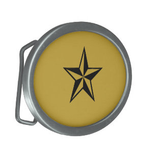Star Mark on Metallic Gold Background Belt Buckle