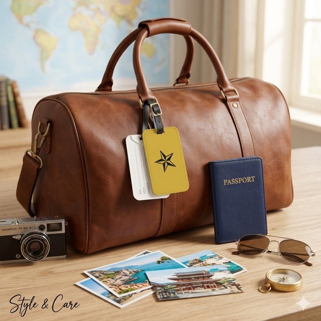 Star Mark on Metallic Gold Background Luggage Tag (Star Mark on Metallic Gold Background Luggage Tag)