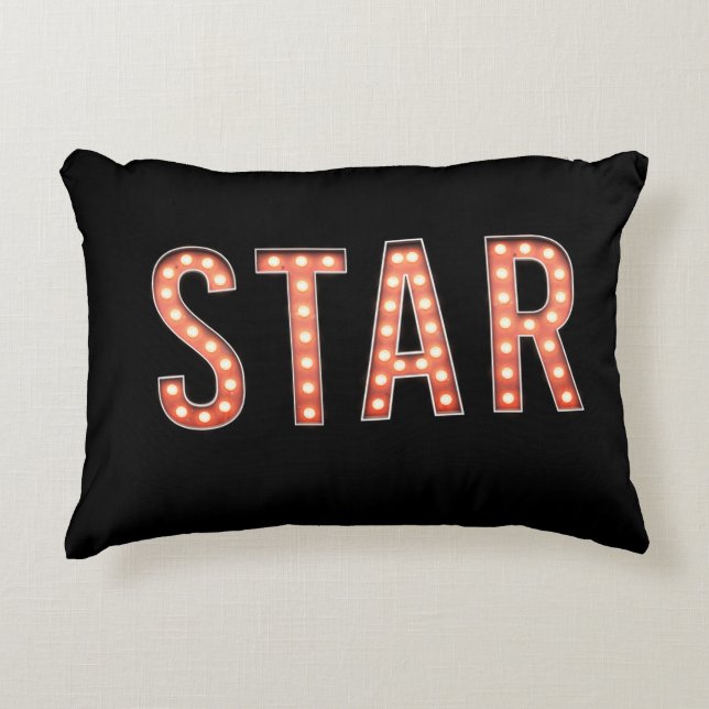 STAR Marquee Lights Accent Pillow (Front)