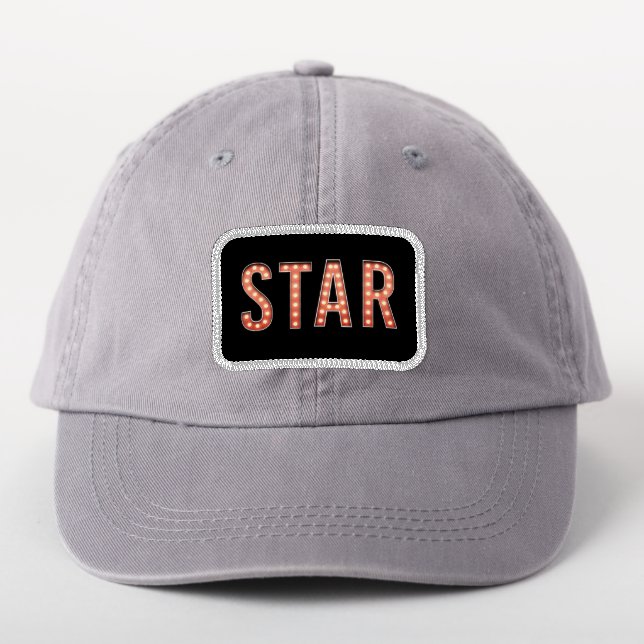 STAR Marquee Lights Iron On Patch (On Headwear)