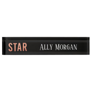 STAR Marquee Lights Personalized Desk Name Plate