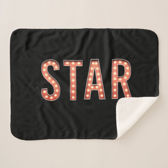 STAR Marquee Lights Sherpa Blanket (Front (Horizontal))