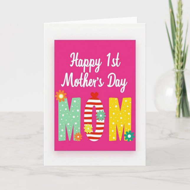 Star Mom Initial Celebration Card (Front)