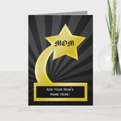 Star Mom Trophy Award Mothers Day Card
