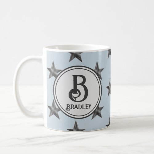 Star Monogram Family Initial Name Nautical Coffee Mug