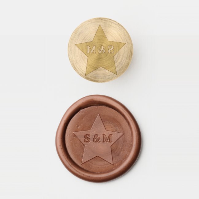 Star Monogram Wedding Wax Seal Stamp