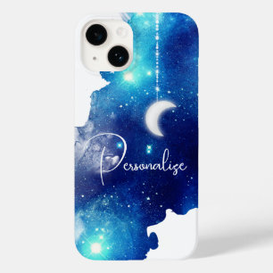 Star moon night sky celestial galaxy blue white Case-Mate iPhone 14 case