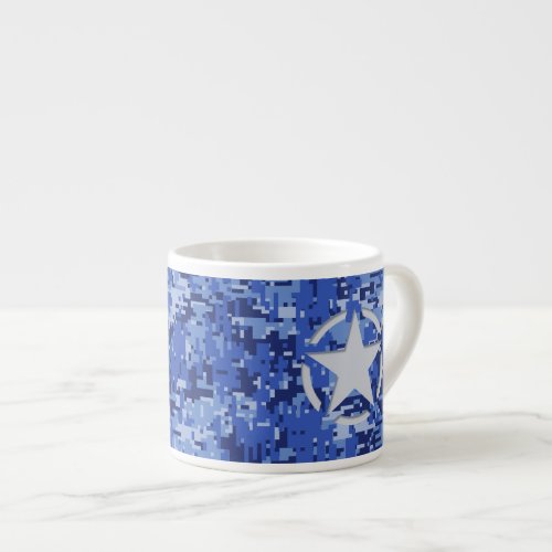 Star Navy Blue Digital Camouflage Espresso Cup