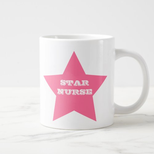 STAR NURSE  Hot Pink Big Star Jumbo Mug