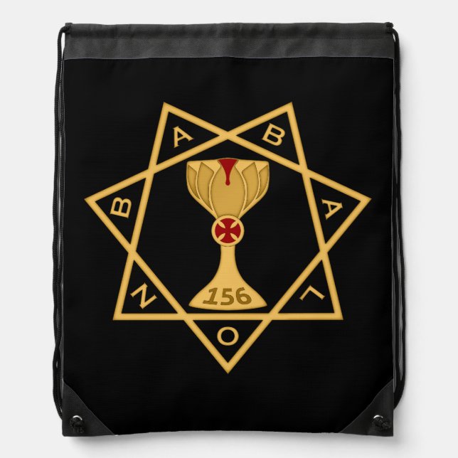 Star of Babalon Gold Logo Drawstring Bag (Front)