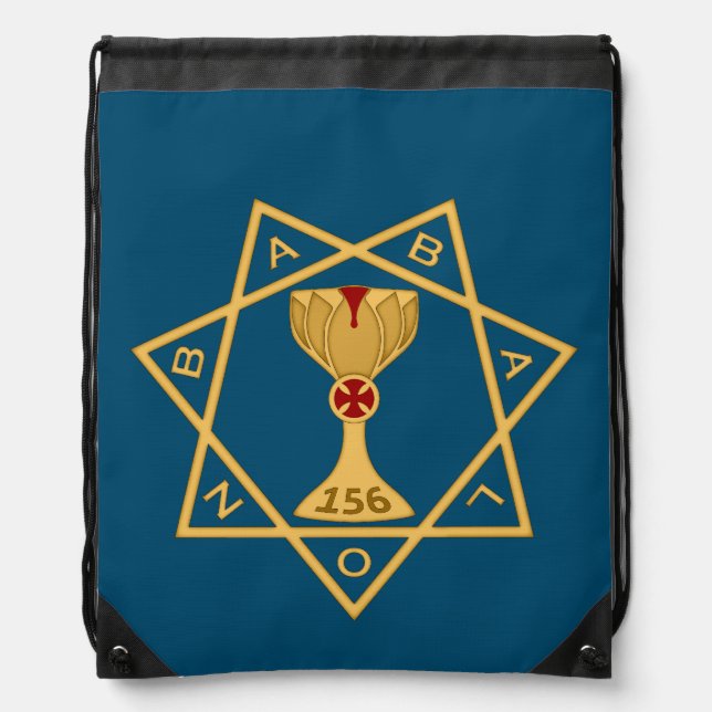 Star of Babalon Gold Logo Drawstring Bag (Front)