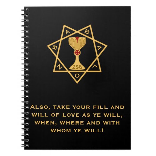 Star of Babalon Gold Logo Spiral Bound Notebook