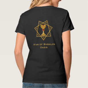 Star of Babalon Gold Logo Twice V-neck T-Shirt 