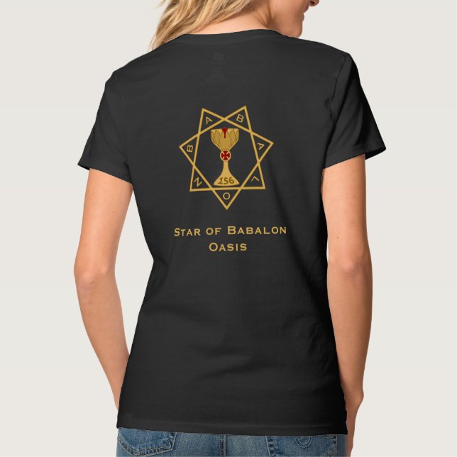 Star of Babalon Gold Logo Twice V-neck T-Shirt  (Back)