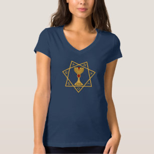 Star of Babalon Women's VNeck Gold Logo T-Shirt