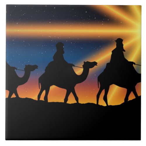 Star of Bethlehem beautiful illustration Ceramic Tile