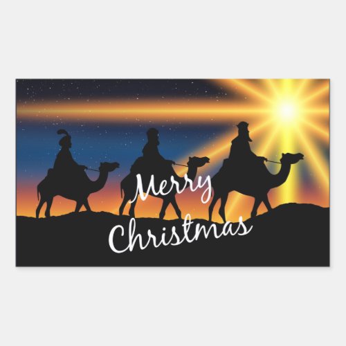 Star of Bethlehem _ Birth of Christ Rectangular Sticker