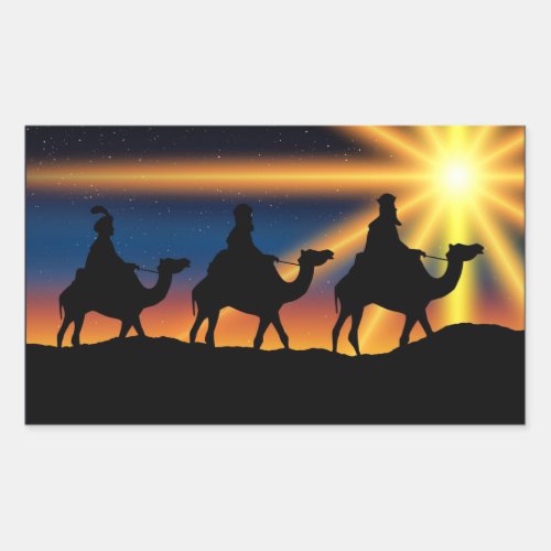 Star of Bethlehem _ Birth of Christ Rectangular Sticker